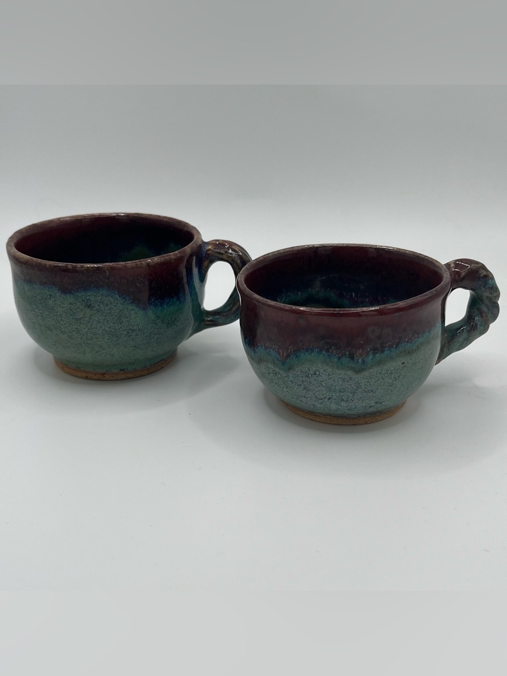 Handmade Studio Pottery Stoneware Coffee Espresso Mugs - Set of 2
